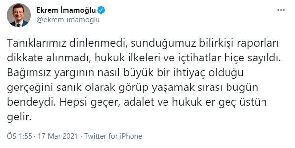 Para cezası verilen Ekrem İmamoğlu'ndan ilk açıklama - Resim : 2