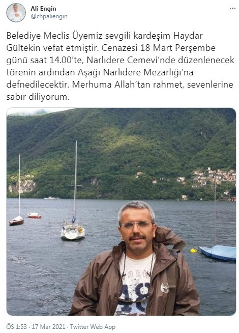 CHP İzmir'i yıkan ölüm haberi! Acı haberi belediye başkanı duyurdu - Resim : 1