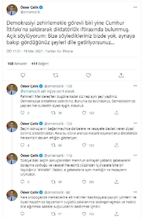 AKP Sözcüsü Çelik'ten 'diktatör' cevabı: 'Aynaya bakıp gördüğünüz şeyleri dile getiriyorsunuz' - Resim : 1