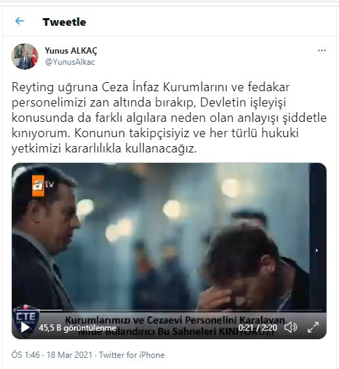 ATV dizisindeki sahneye Adalet Bakanlığı'ndan tepki: Hukuki yetkimizi kullanacağız - Resim : 1