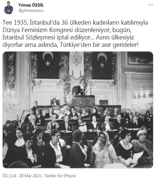 Yılmaz Özdil'den 86 yıl önceki fotoğrafla çarpıcı 'İstanbul Sözleşmesi' tepkisi - Resim : 1