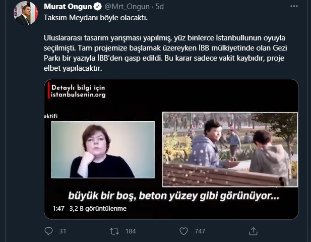 Murat Ongun'dan Gezi Parkı tepkisi: Tam projemize başlamak üzereyken... - Resim : 1