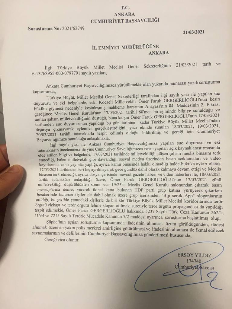 HDP'den Gergerlioğlu'nun gözaltına alınmasıyla ilgili ilk açıklama - Resim : 1