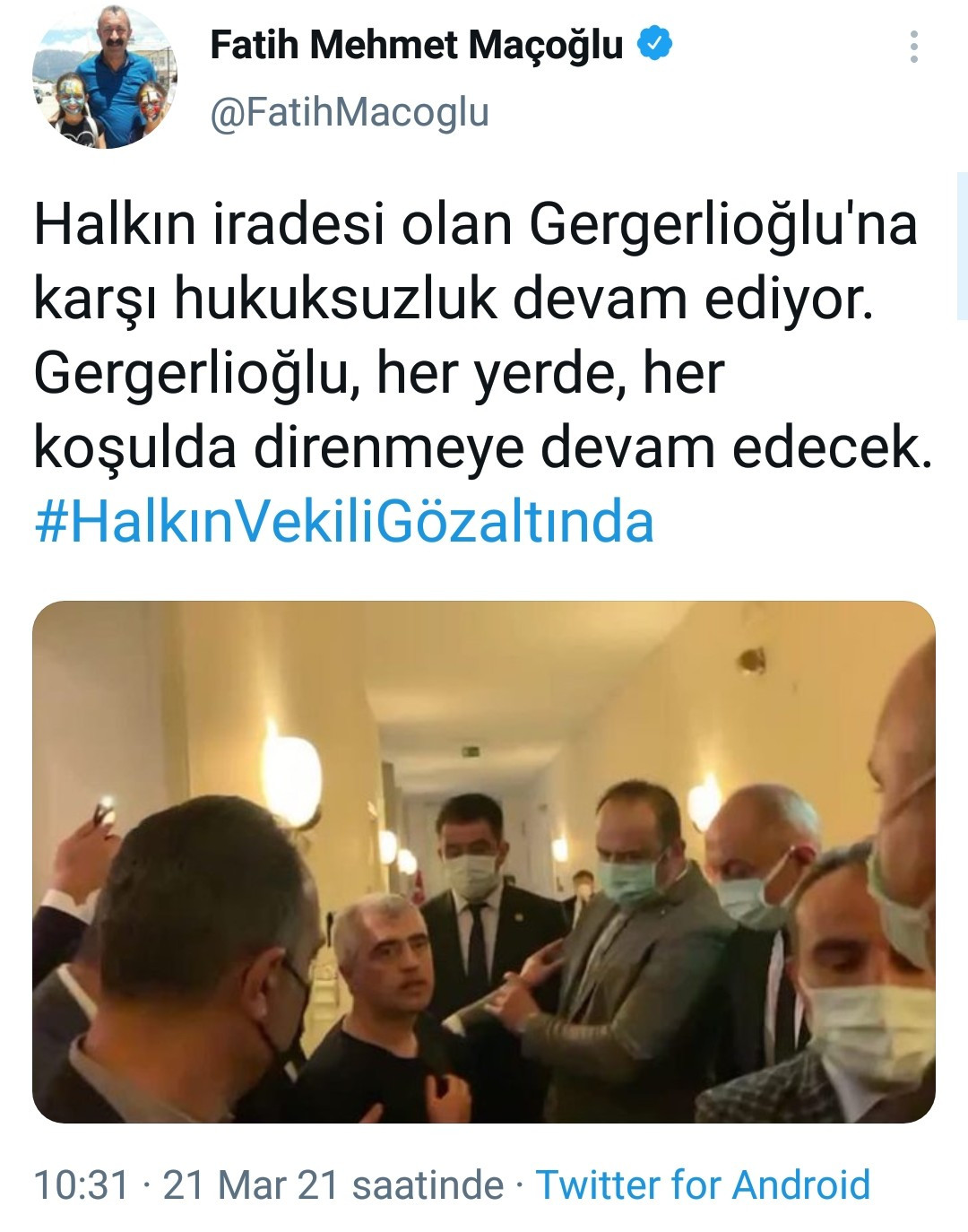 Maçoğlu'ndan Gergerlioğlu açıklaması: 'Direnmeye devam edecek' - Resim : 1