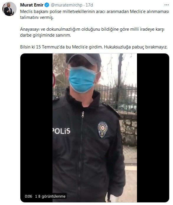 Meclis Başkanı Mustafa Şentop'dan polislere skandal talimat - Resim : 1