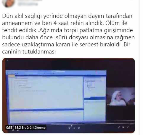 Sosyal medyadan yardım istedi: Dayım bizi rehin aldı, ağzımda torpil patlatmaya çalıştı, yardım edin! - Resim : 1