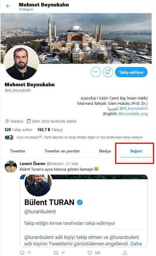 Başını Twitter yakacak: Ayasofya imamından Erdoğan'ı kızdıracak beğeni! - Resim : 1