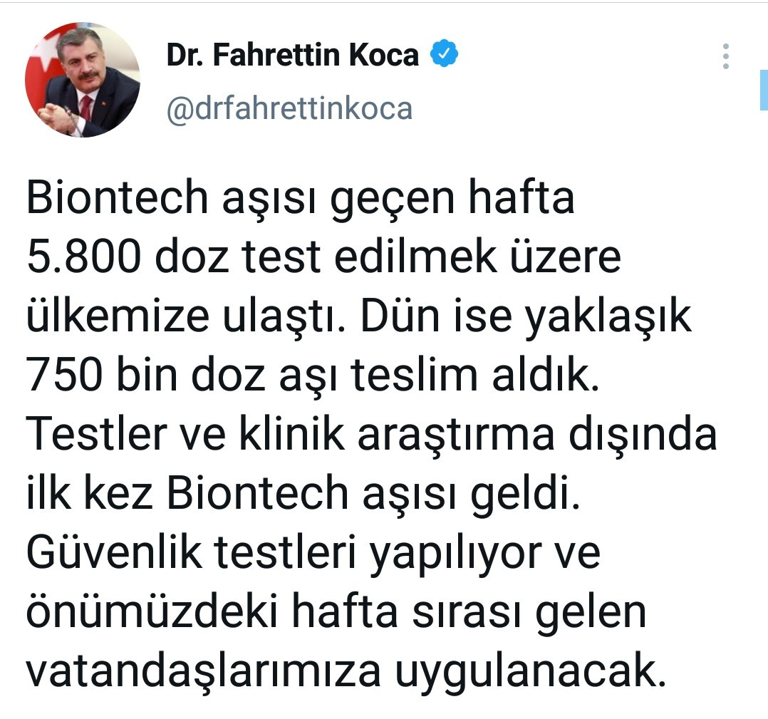 Fahrettin Koca'dan BioNTech aşısı açıklaması - Resim : 1