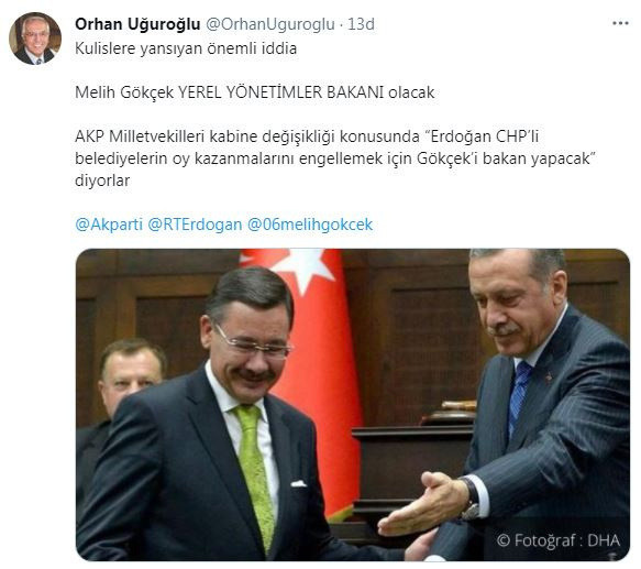 'Melih Gökçek bakan olacak' iddiası - Resim : 1