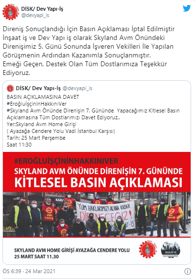 Eroğlu Holding işçilerinin direnişi sona erdi: 'Direne Direne Kazandık' - Resim : 2