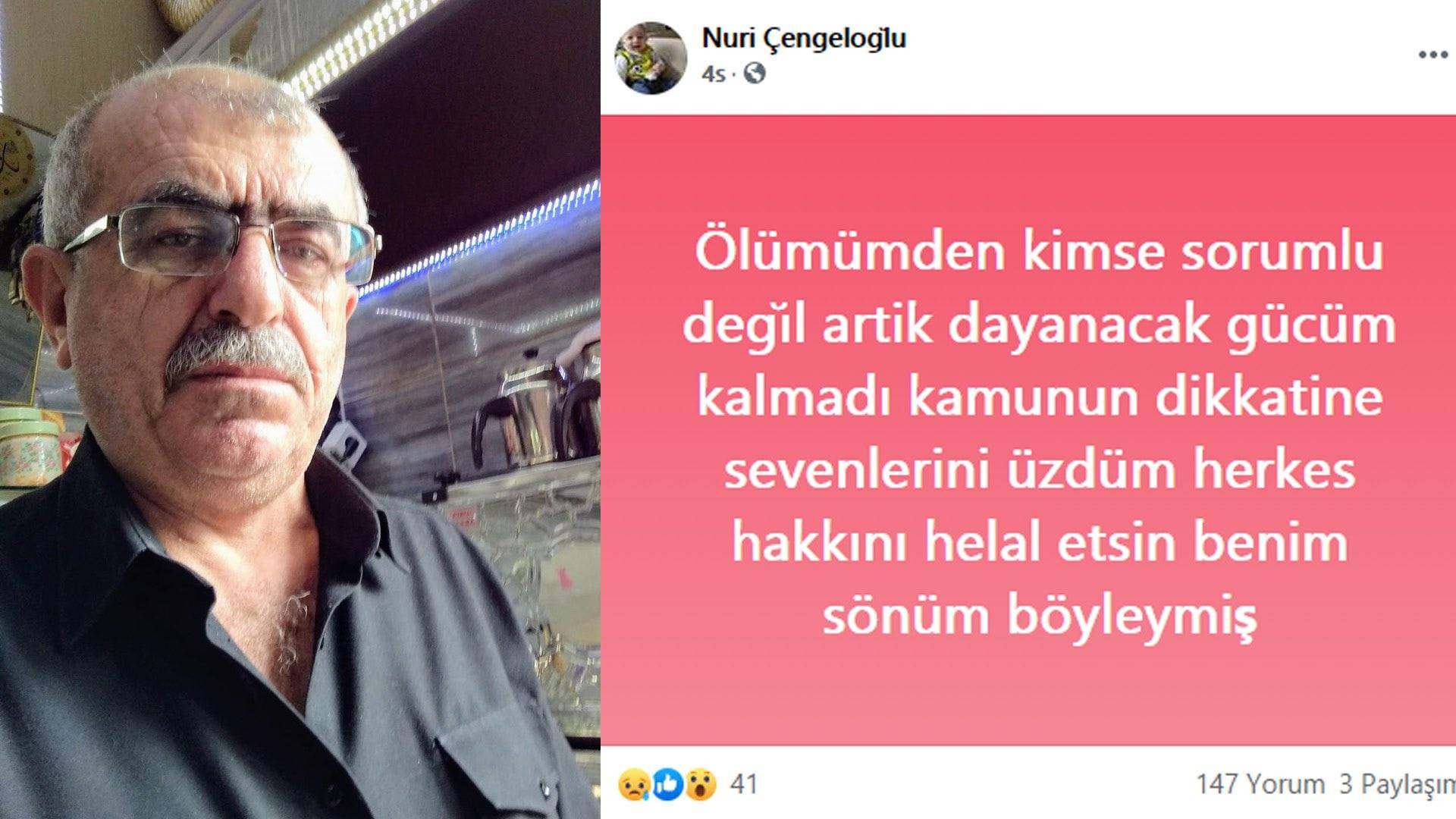 Ekonomik sıkıntılara dayanamayan kahveci esnafı Facebook'tan not bırakıp intihar etti - Resim : 1