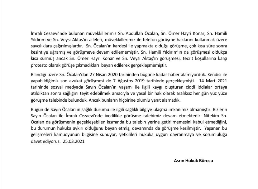 Avukatları açıkladı: AKP'den Öcalan'a telefonla görüşme hakkı! - Resim : 1