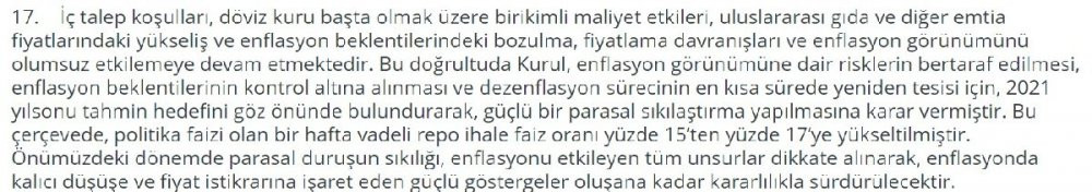 Merkez Bankası'nın özel metninde faiz artışı gösterilmedi! - Resim : 1