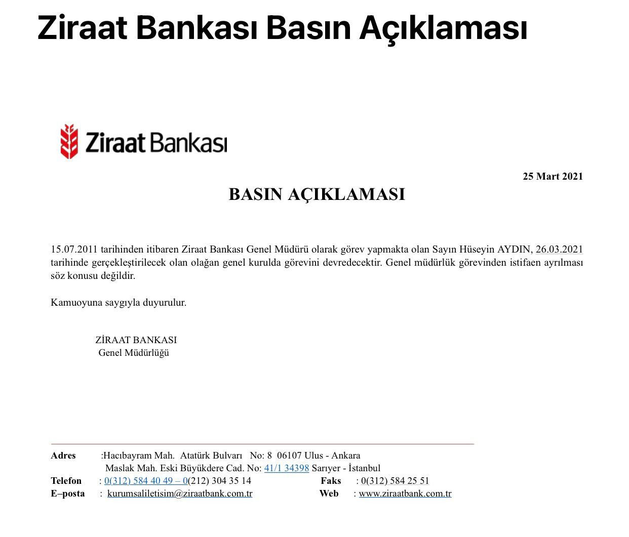 Ziraat Bankası'ndan Hüseyin Aydın açıklaması - Resim : 2