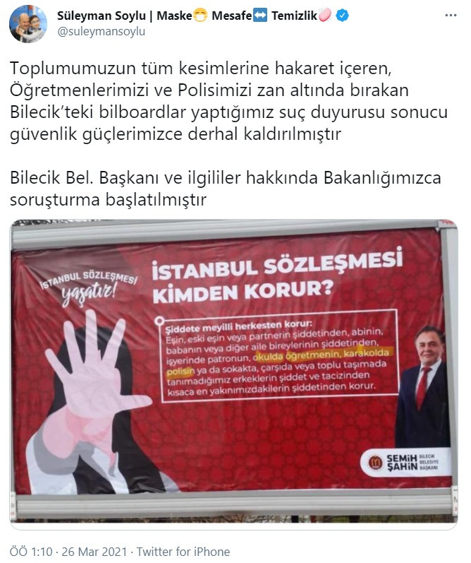 İçişleri Bakanlığı'ndan CHP'li belediye başkanına ‘İstanbul Sözleşmesi’ soruşturması - Resim : 1