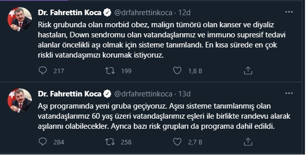 Fahrettin Koca: Aşılamada yeni gruba geçiyoruz! - Resim : 1