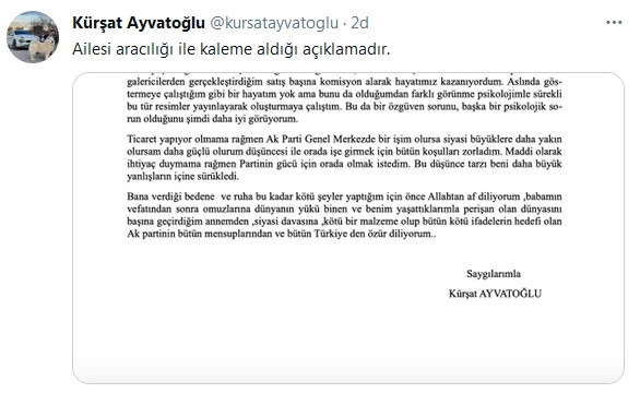 'Pudra şekeri' savunması yapan AKP'li büro personeli Kürşat Ayvatoğlu: Uyuşturucu batağına sürüklendim - Resim : 2