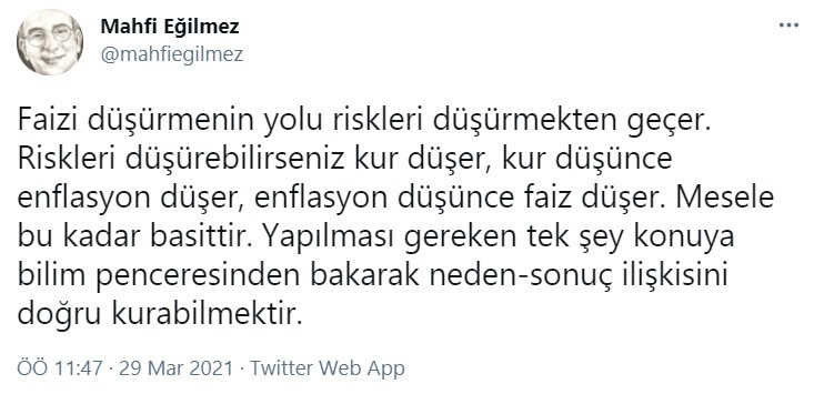 Ekonomist Mahfi Eğilmez 'faizi düşürmenin yolu'nu açıkladı - Resim : 1