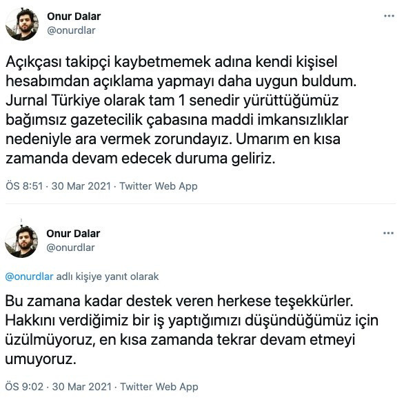 Jurnal Türkiye, yayınlarına ara verdi - Resim : 1