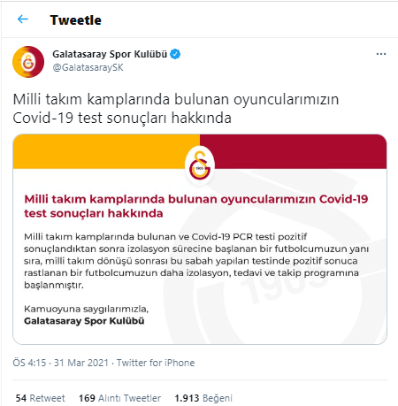 Galatasaray'da Milli Takım kampından dönen iki futbolcu koronavirüse yakalandı - Resim : 2