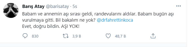 Barış Atay'dan, Fahrettin Koca'ya: Bil bakalım ne yok? - Resim : 1