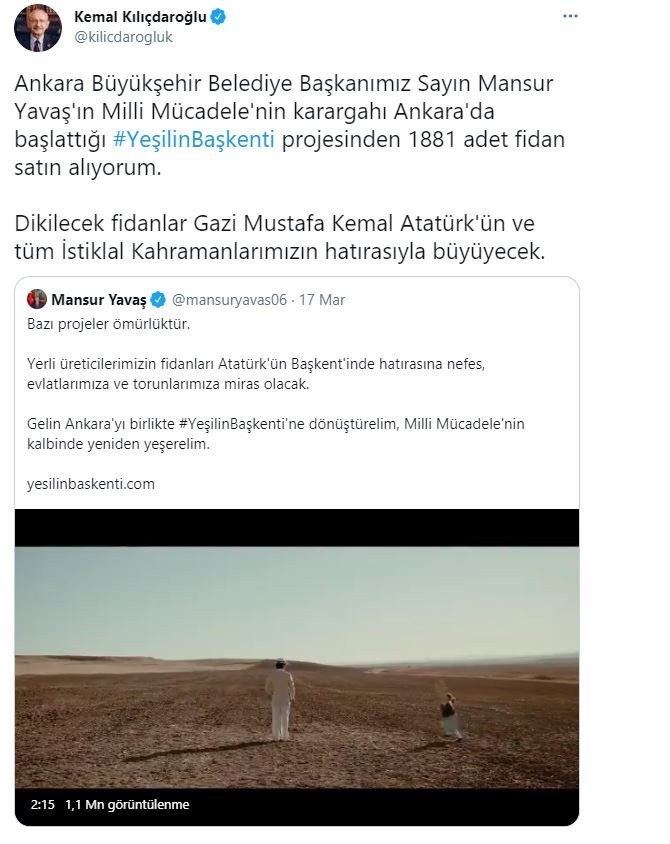 Mansur Yavaş'ın başlattığı kampanyaya Kılıçdaroğlu'ndan anlamlı destek - Resim : 1