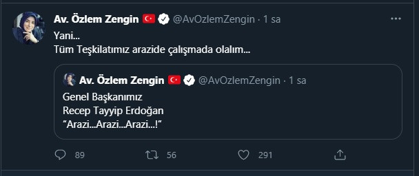 AKP'li Özlem Zengin'den garip tweet: Genel Başkanımız arazi! - Resim : 2