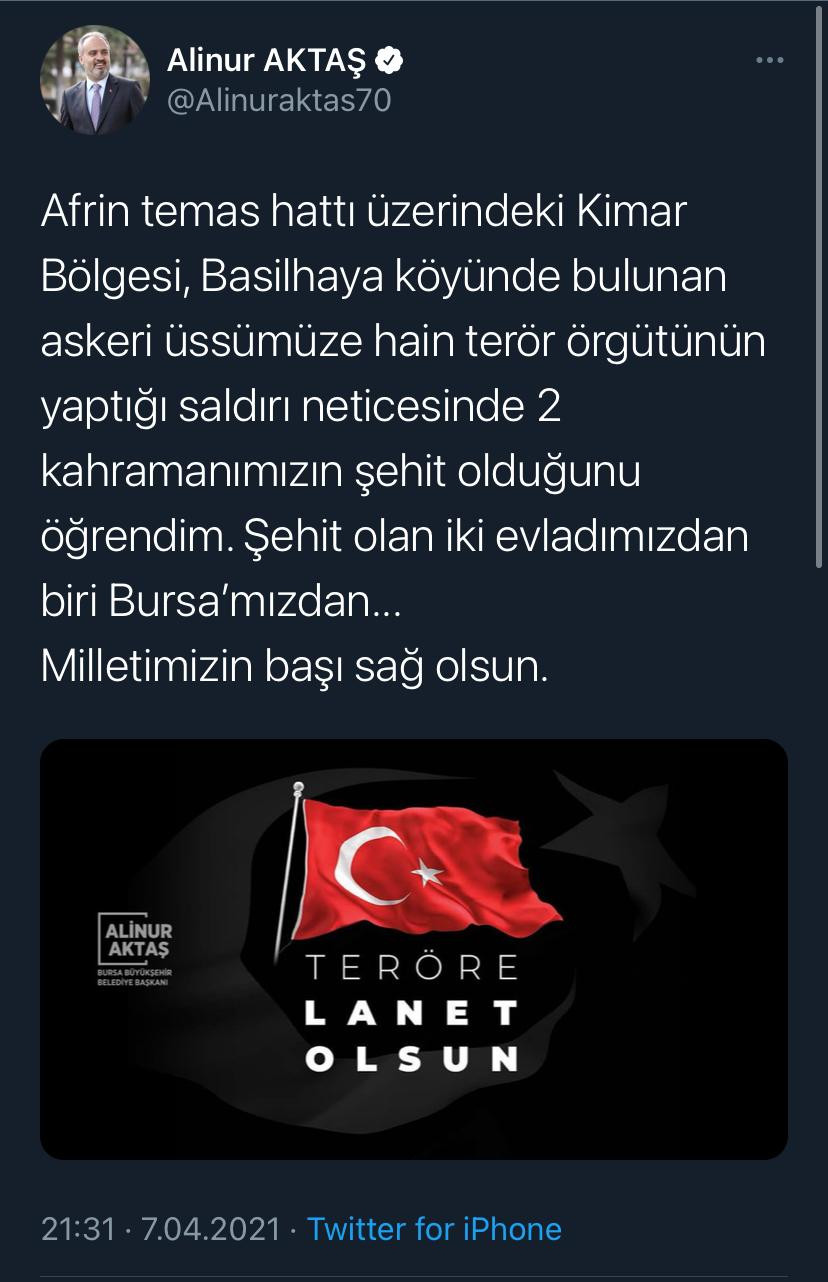 AKP'li belediye başkanı şehit haberini bakanlıktan önce duyurduğu tweetini sildi - Resim : 3