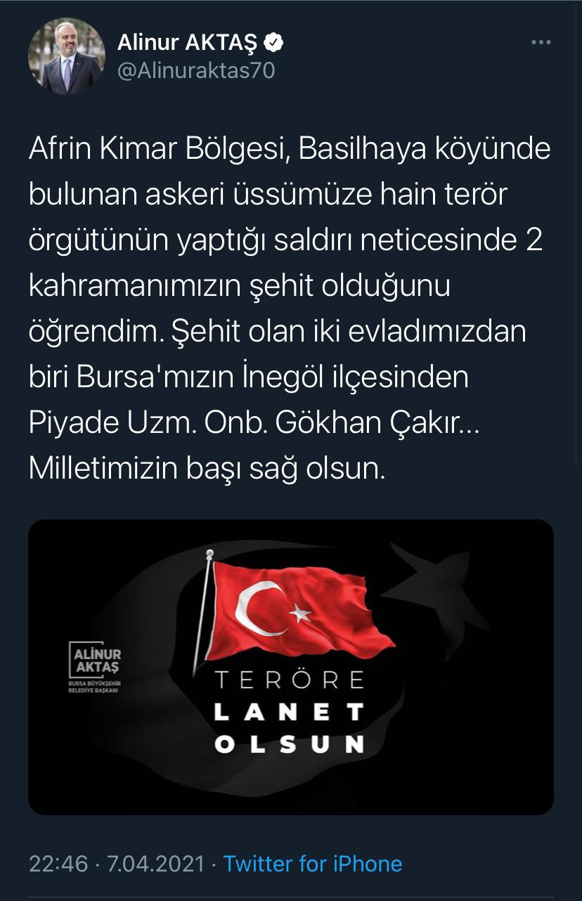 AKP'li belediye başkanı şehit haberini bakanlıktan önce duyurduğu tweetini sildi - Resim : 4