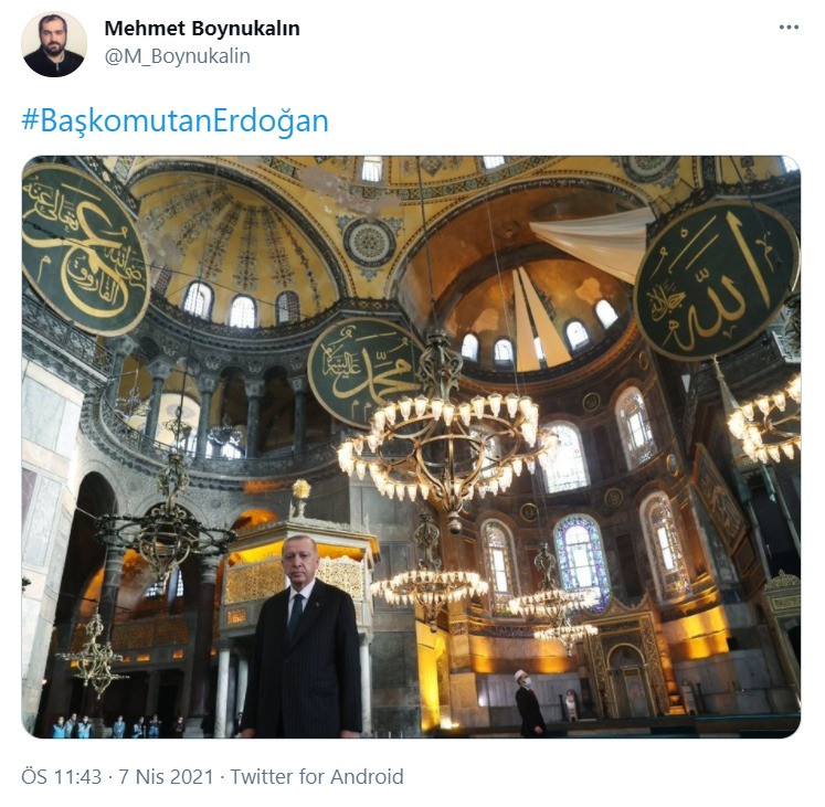 Ayasofya imamını 'Başkomutan Erdoğan' tweeti de kurtaramadı! - Resim : 1