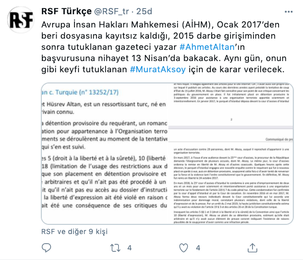 AİHM, Ahmet Altan’ın başvurusuna 13 Nisan’da bakacak - Resim : 1