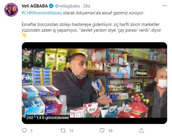 Veli Ağbaba, esnafın isyanını paylaştı: Devlet 'yardım' diye çay parası verdi! - Resim : 1