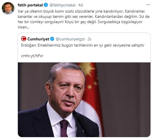 Fatih Portakal: Ülkenin büyük kısmı süslü sözcüklerle yine kandırılıyor - Resim : 1