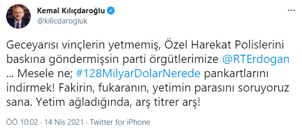 Kılıçdaroğlu'ndan Erdoğan'a: Özel harekat polislerini baskına göndermişsin... - Resim : 1