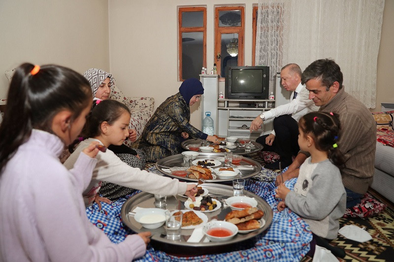 İftar yasağına uymayan Erdoğan 'yer sofralı' iftar davetinde - Resim : 1