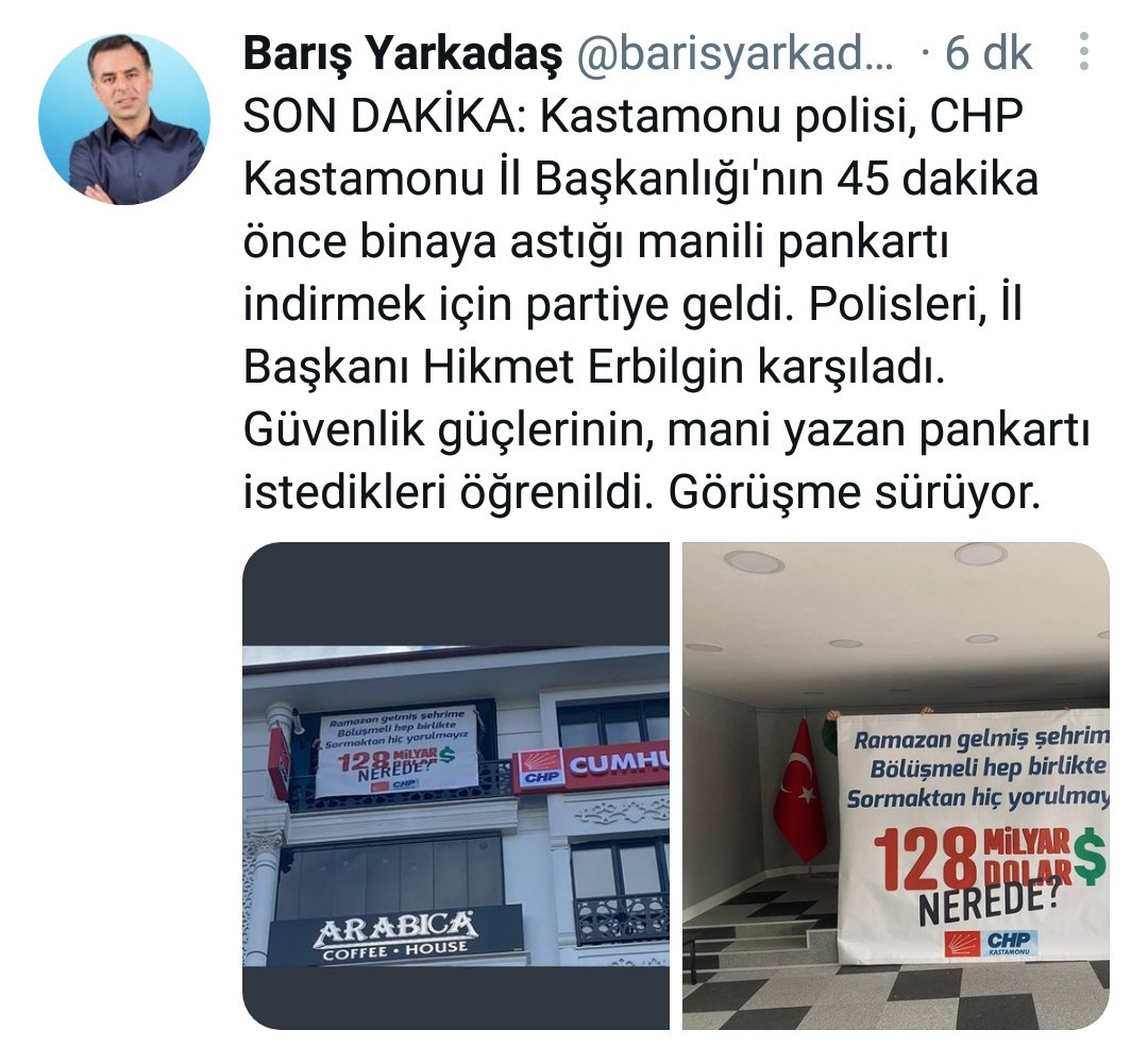 CHP Kastamonu'nun astığı manili '128 milyar dolar nerede?' pankartına da para cezası! - Resim : 2