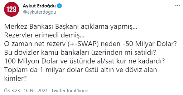 CHP'li Erdoğdu'dan Kavcıoğlu'na: Toplamda 1 milyar dolar üstü altın ve döviz alan kimler? - Resim : 1