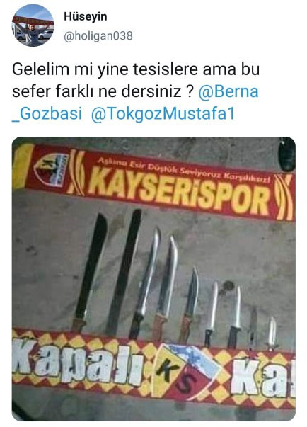 Kayserispor Başkanı Berna Gözbaşı'ya bıçaklı palalı tehdit! - Resim : 2