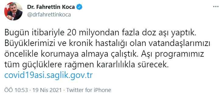 Fahrettin Koca'dan flaş aşı açıklaması! - Resim : 1