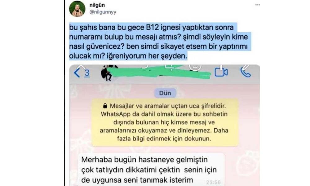 İğne yaptığı kadına 'çok tatlıydın' mesajı atan sağlıkçı ifşa oldu - Resim : 1