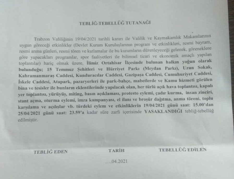 Metin Lokumcu davası öncesi Trabzon'da yürüyüş, miting ve basın açıklaması yasaklandı - Resim : 1
