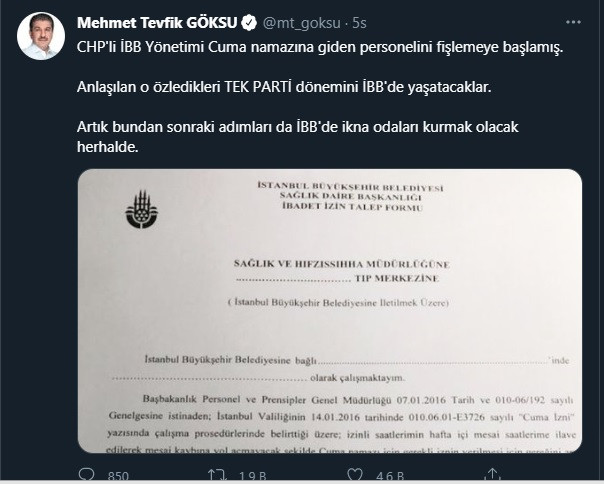 AKP'li Tevfik Göksu'dan şok paylaşım: İmamoğlu'nu suçlamaya çalışırken rezil oldu - Resim : 1