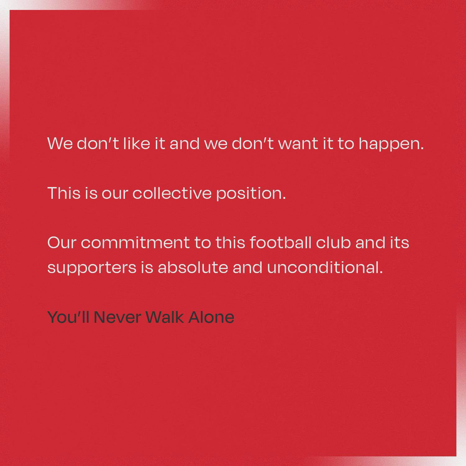 Liverpool futbolcularından ortak bildiri: Avrupa Süper Ligi'ni sevmedik - Resim : 1