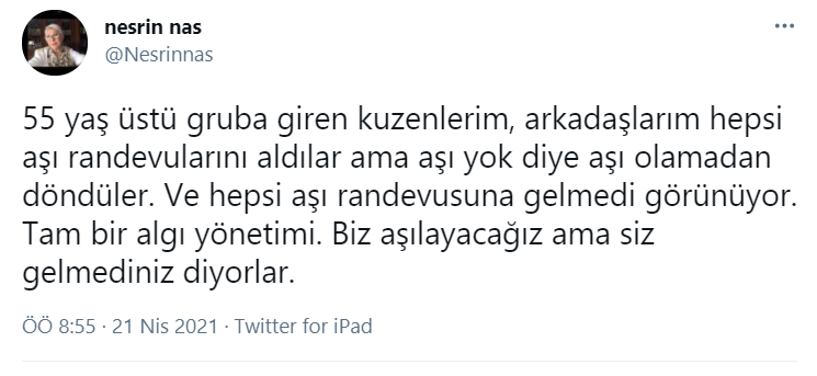 55 yaşta randevu karmaşası: 'Aşı yok' diye dönen vatandaşlar için sisteme 'gelmedi' notu düşüldü - Resim : 1