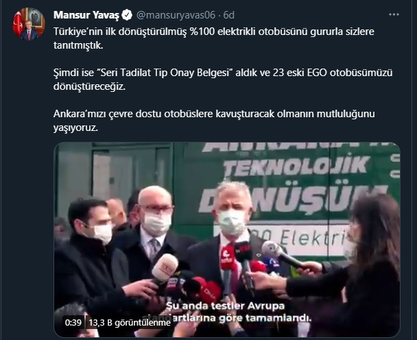 Mansur Yavaş'tan Ankara'ya 'elektrikli otobüs' müjdesi! - Resim : 1