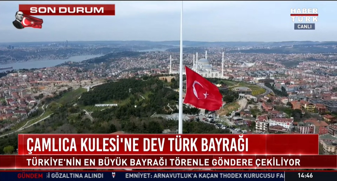 Türkiye'nin en büyük bayrağı törenle göndere çekildi: Erdoğan'dan flaş açıklama - Resim : 1