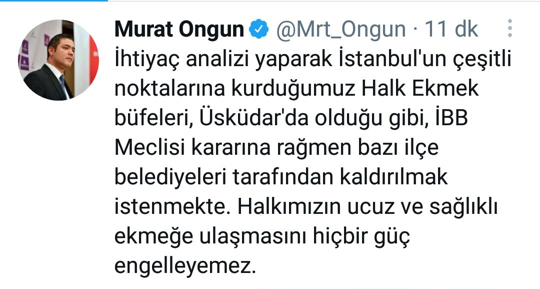 Üsküdar Belediyesi 'Halk ekmek' büfesini kaldırmak istedi, Murat Ongun böyle tepki gösterdi - Resim : 1