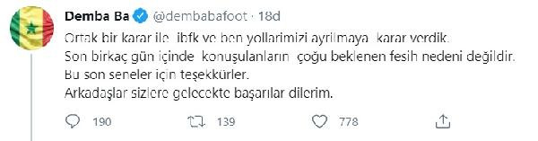 Demba Ba'dan ayrılık sonrası ilk açıklama! - Resim : 1