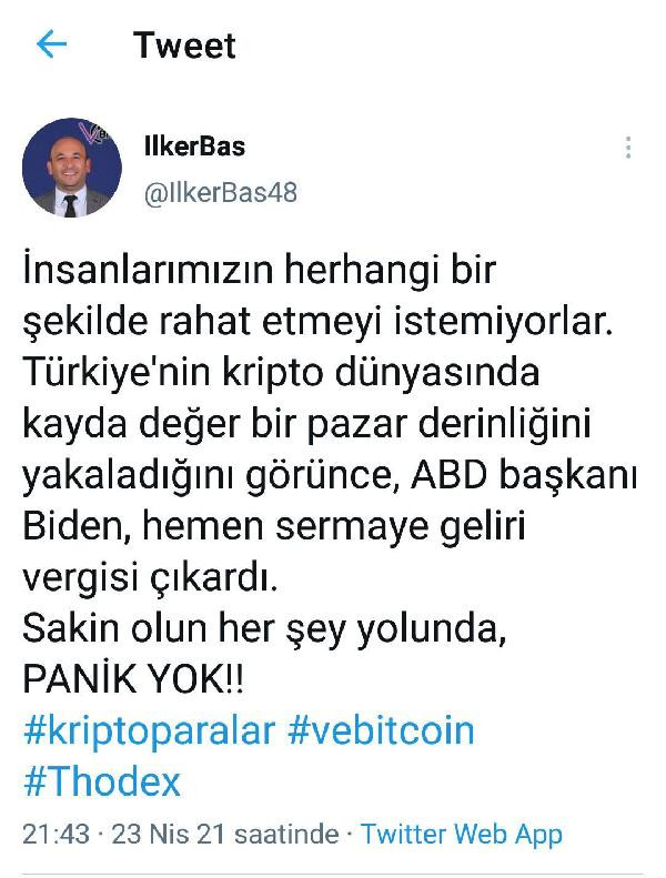 Gözaltına alınan VeBitcoin CEO'su İlker Baş'ın son mesajı: Panik yapmayın arkadaşlar - Resim : 3