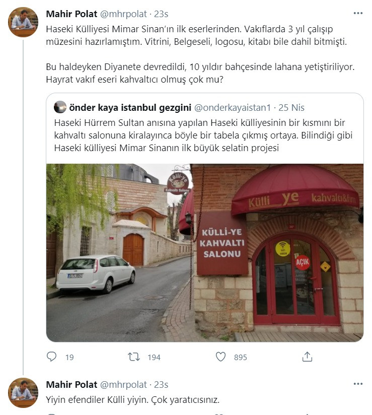 Restore edilip müze olacaktı... Mimar Sinan'ın eserini kahvaltı salonu yapmışlar! - Resim : 1